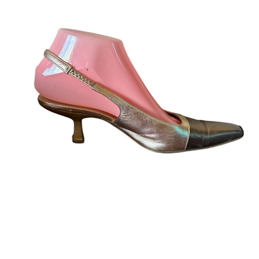 Gucci Shoes Gold and Black Heels Woman’s Size 6.5 Wide - Picture 10 of 16